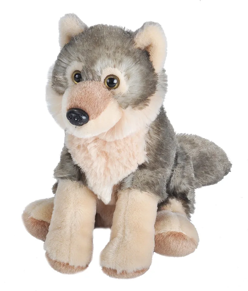 Pluche wolf knuffel - 16 cm - wolven knuffels van Wild Republic in Meerkleurig – productfoto
