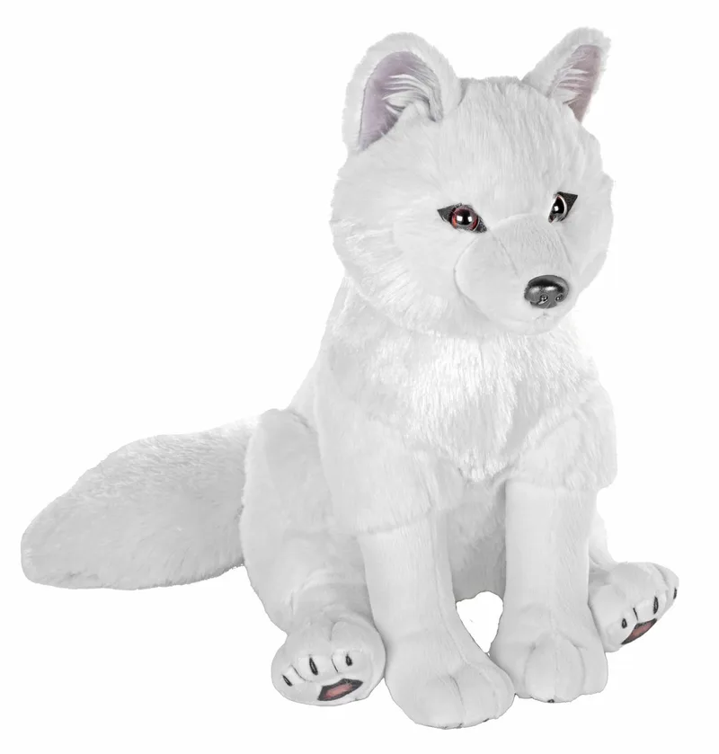 poolvos knuffel - knuffeldier - pluche - 30 cm - zittend - vossen van Wild Republic in Wit – productfoto