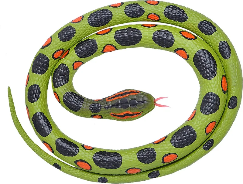 Slang Anaconda Junior 117 Cm Rubber Groen/zwart van Wild Republic in Groen – productfoto