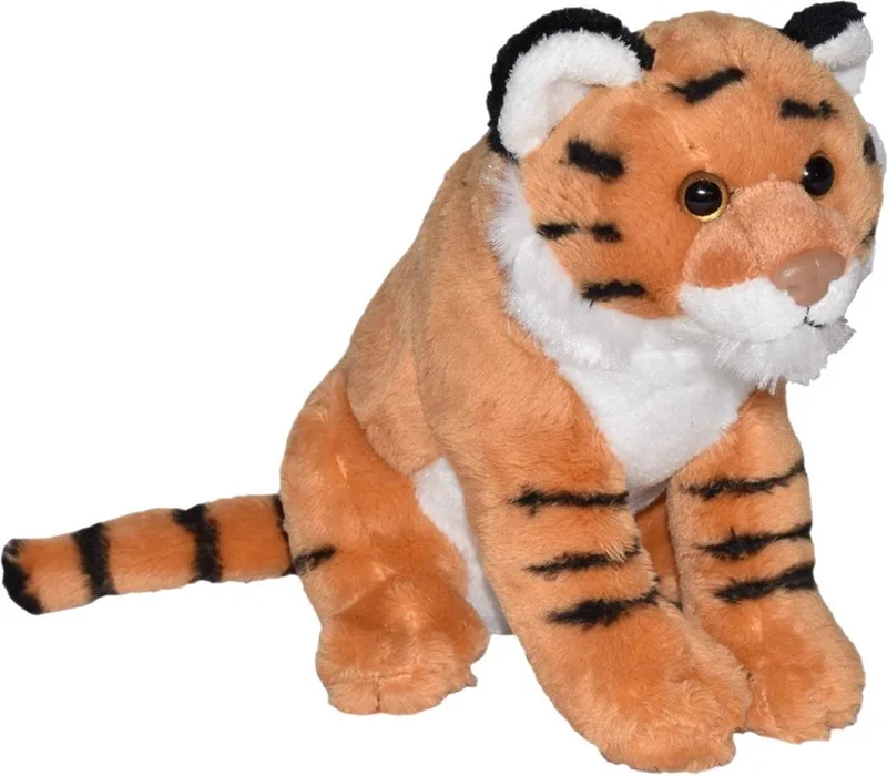 Tijger knuffel pluche - geluid - 20 cm - speelgoed voor kinderen van Wild Republic in Bruin – productfoto