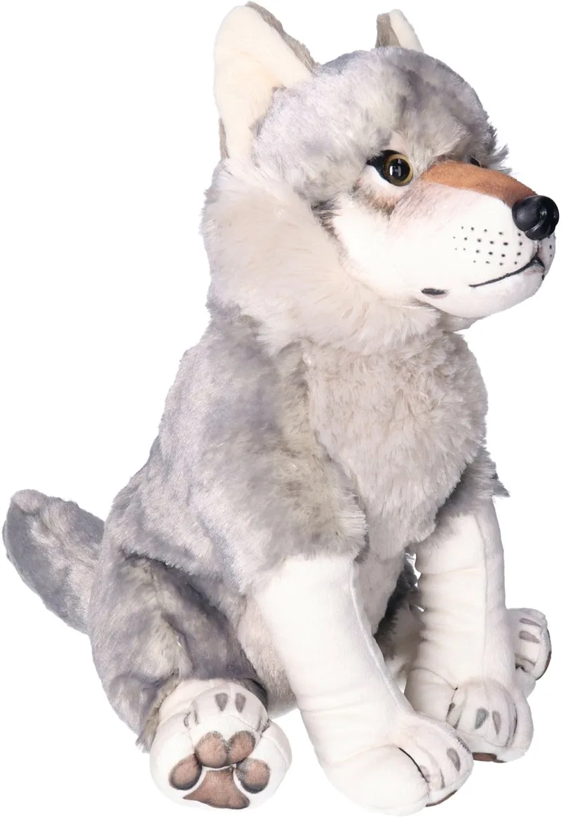 Wolf Knuffel - pluche - 38 cm - wolven knuffels - knuffeldieren fra Wild Republic i Grå – produktbillede
