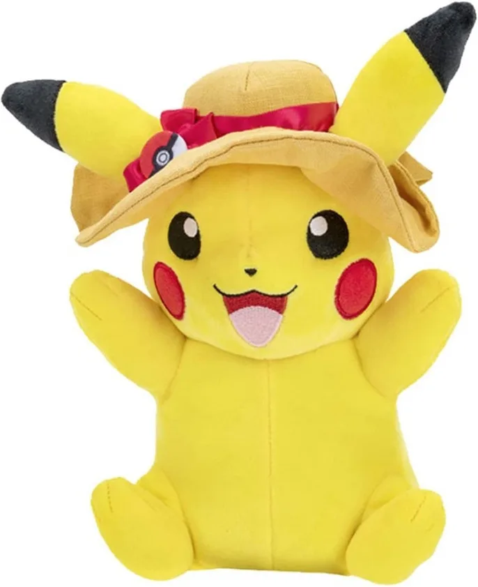 Pokemon Pluche - Pikachu with Summer Hat van Jakks Pacific – productfoto