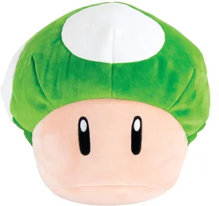 Super Mario Pluche - Mocchi Mocchi Large 1-Up Mushroom fra Tomy – produktbillede 1 af 2