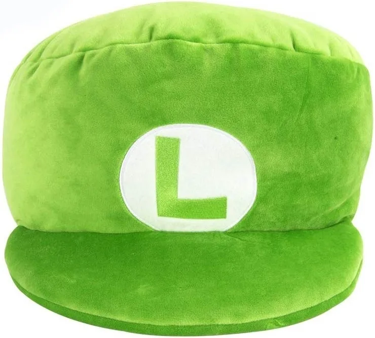 Super Mario Pluche - Mocchi Mocchi Large Luigi Cap van Tomy – productfoto