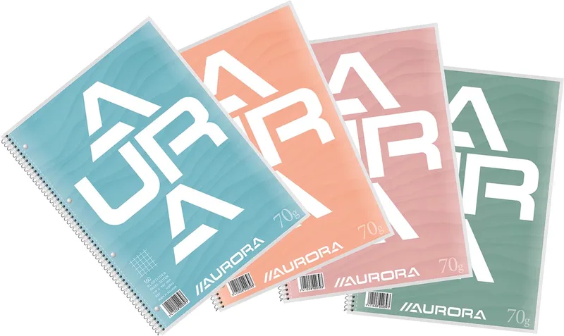 collegeblok A4, 70 g/m², geruit 5 mm, 80 vel de Aurora – photo du produit