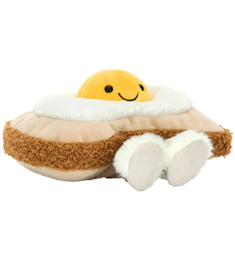 Knuffel - 12x16 cm - Amuseables Egglantine Ei op Toast de Jellycat – photo du produit
