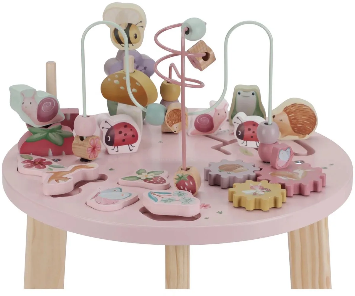 Activiteitentafel Fairy Garden FSC Hout - Speeltafel voor Baby en Peuter - houten speelgoed duurzaam kraamcadeau by Little Dutch in Pink – product photo
