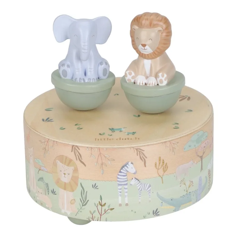 Houten Muziekdoosje Little Dutch Safari Friends Groen von Little Dutch – Produktfoto