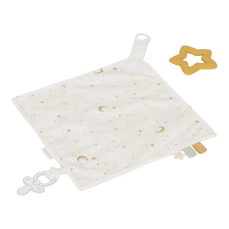 Newborn Naturals Knuffeldoekje met Bijtring by Little Dutch in White – product photo 3 of 3