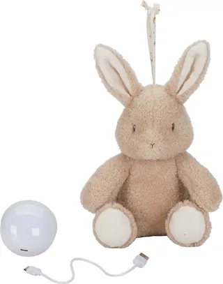 Newborn Naturals Knuffelkonijn Licht & Geluid von Little Dutch in Braun – Produktfoto 1 von 4