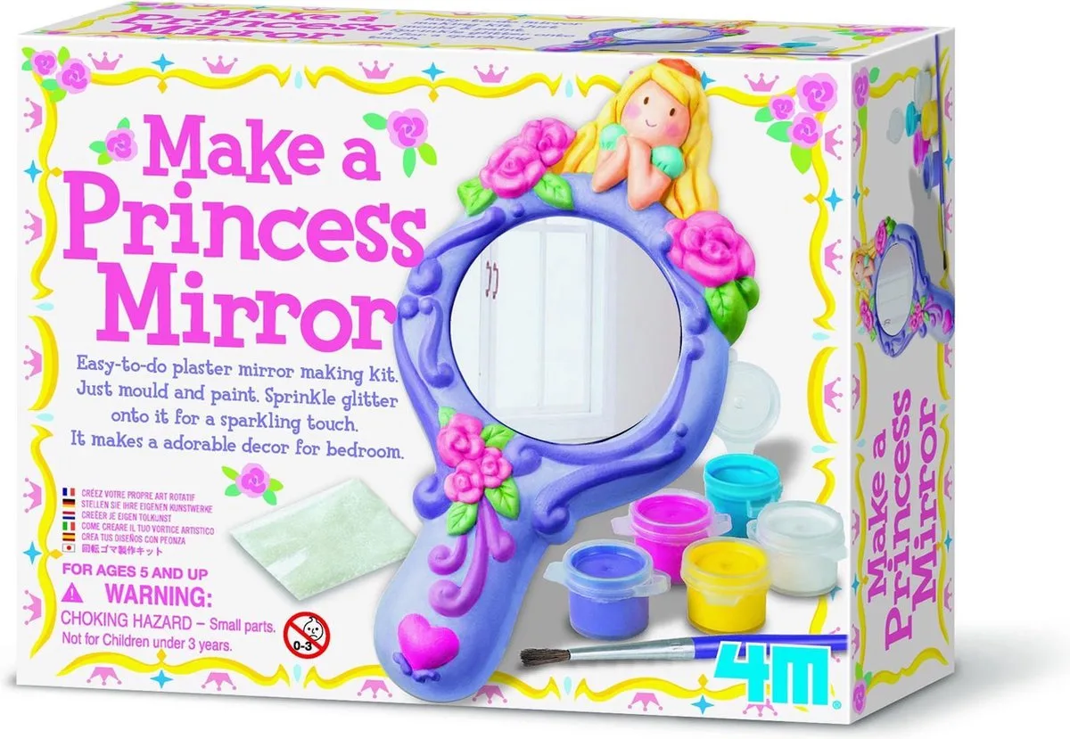 Crea Maak een prinsessen-spiegeltje von 4M in Rot – Produktfoto