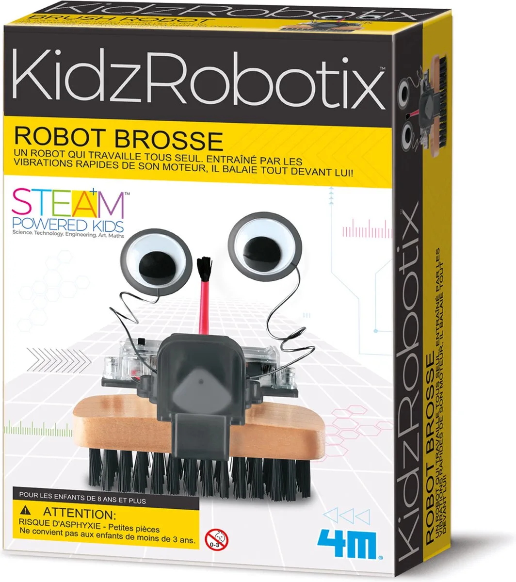 Experimenteerset - Bouw Je Eigen Borstel Robot - Wetenschap en Spel - Bouwpakket - Kidzrobotix - 8 Jaar by 4M in Multicolour – product photo