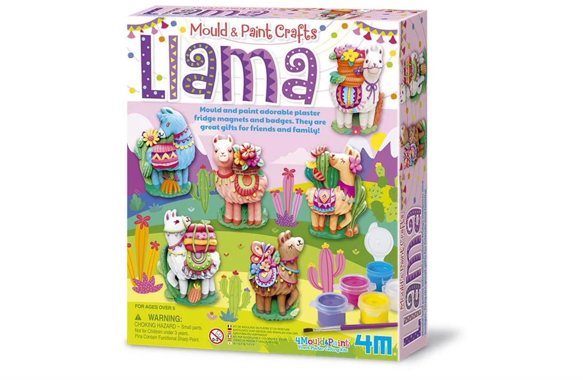 Gieten & Verven Lama van 4M in Meerkleurig – productfoto