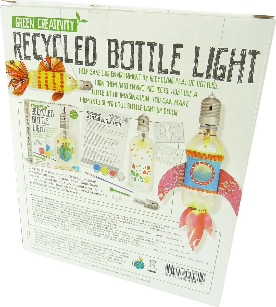 Green Creativity - Gerecycleerde Flessenlamp von 4M in Mehrfarbig – Produktfoto