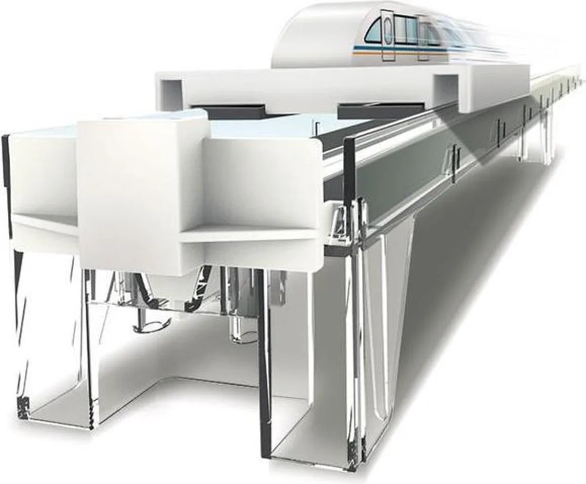 Kidzlabs GREEN SCIENCE/Eco-Engineering: MAGLEV TREINMODEL, de gemonteerde rail is ongeveer 43cm, gedetailleerde instructies inbegrepen, 8+ van 4M in Meerkleurig – productfoto