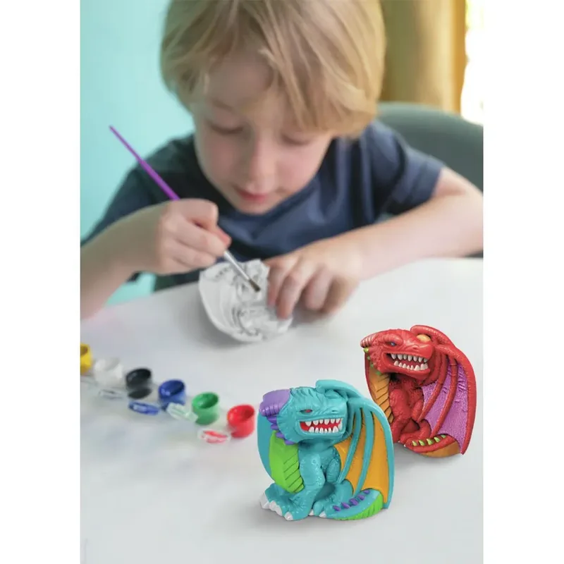Knutselen - Giet En Verf - 3D Draken - 2 Stuks - Creatief Speelgoed - 5 Jaar van 4M in Meerkleurig – productfoto 3 van 3