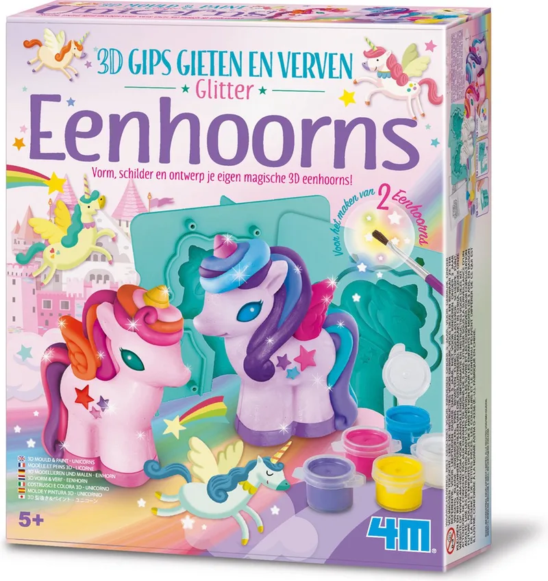 Knutselen - Giet En Verf - 3D Eenhoorn - Creatief Speelgoed - 5 Jaar de 4M en Multicolore – photo du produit
