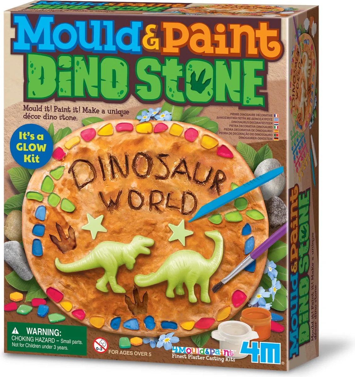 Knutselen - Giet En Verf - Dino Steen - Creatief Speelgoed - 5 Jaar de 4M en Multicolore – photo du produit