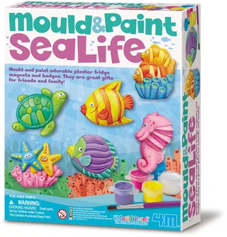 Knutselen - Giet En Verf - Zeedieren - Creatief Speelgoed - Hobbypakket Gips - 5+ fra 4M i Flerfarvet – produktbillede 1 af 2