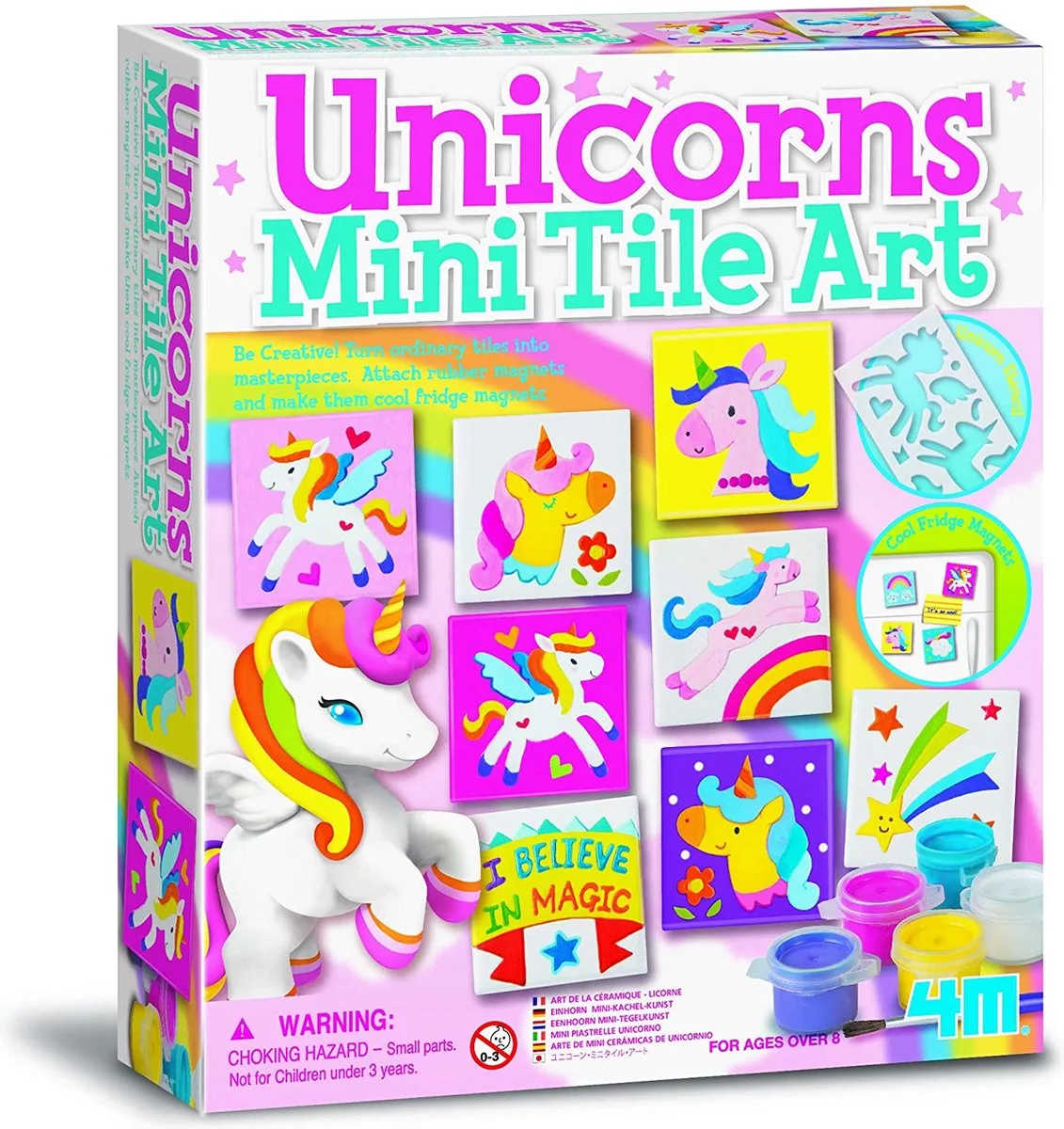 Magnetische Eenhoorn Tegelkunst 22 Cm de 4M en Multicolore – photo du produit
