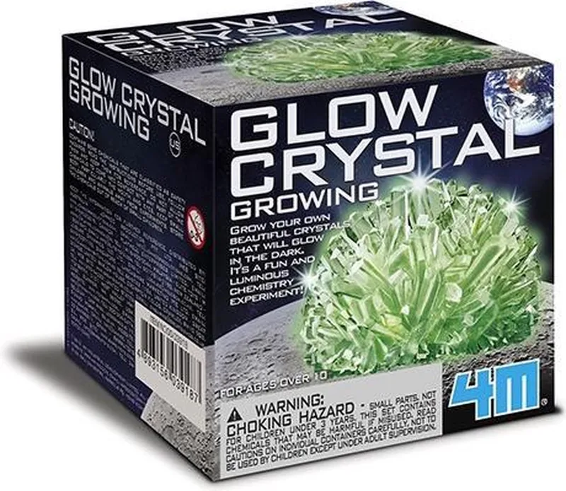Science in action: GLOW CRYSTAL GROWING, in doosje 9x9x9cm, 14+ by 4M in Multicolour – product photo