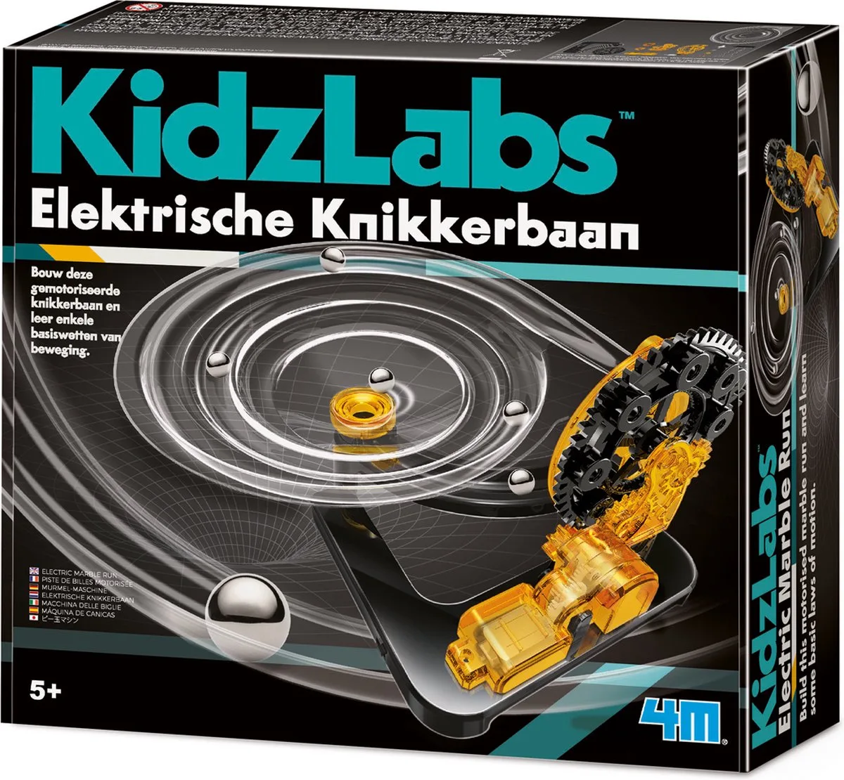 Wetenschap En Spel - Bouw Je Eigen Elektrische Knikkerbaan - Bouwpakket - KidzLabs - 5 Jaar fra 4M i Flerfarvet – produktbillede