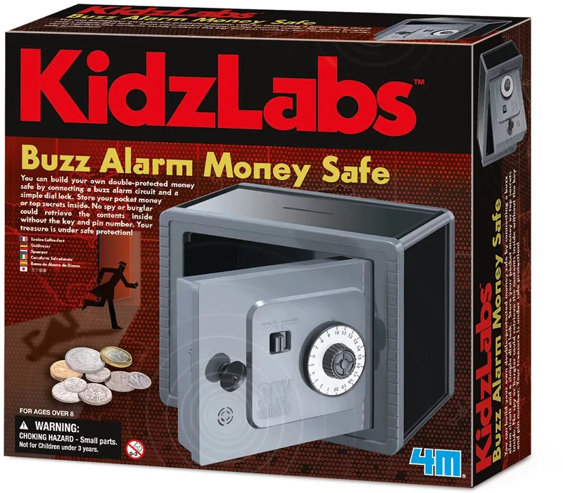Wetenschap En Spel - Bouw Je Eigen Geldkluis Met Alarm - Bouwpakket - KidzLabs - Spy Science - 8 Jaar van 4M in Meerkleurig – productfoto 1 van 3