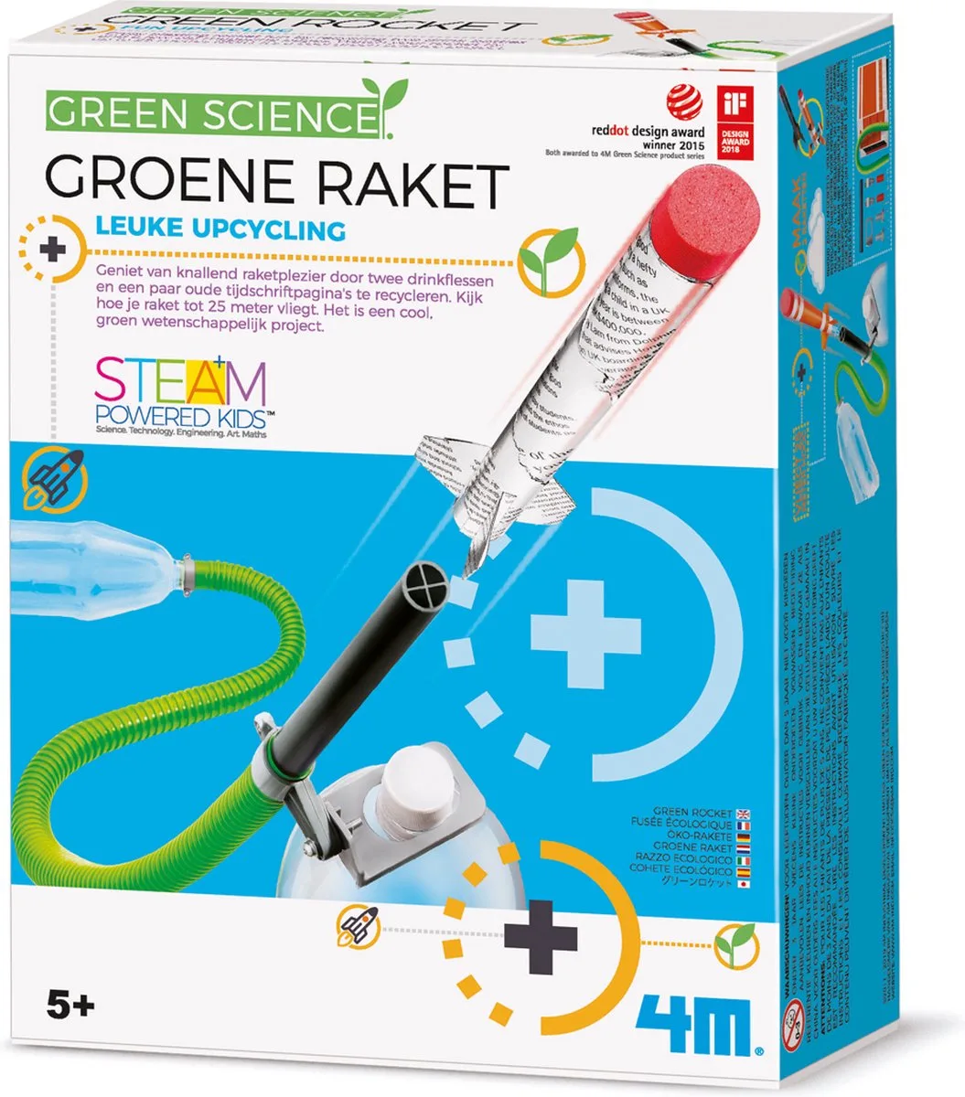 Wetenschap En Spel - Bouw Je Eigen Groene Raket - Bouwpakket - Kidzlabs Green Science - 5 Jaar van 4M in Meerkleurig – productfoto