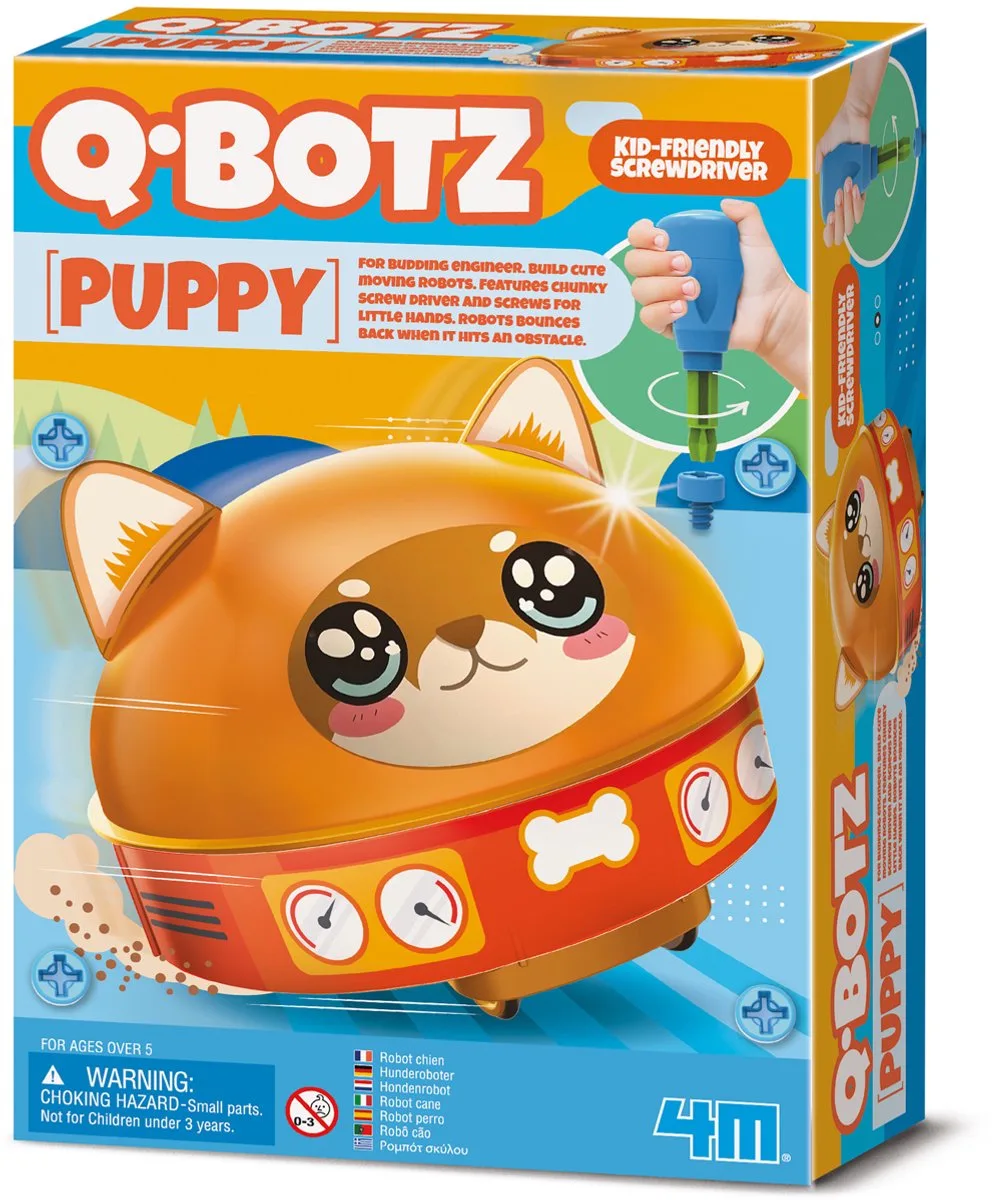 Wetenschap En Spel - Bouw Je Eigen Hond Robot - Bouwpakket - Kidzrobotix - Q.Botz - 5 Jaar fra 4M i Flerfarvet – produktbillede