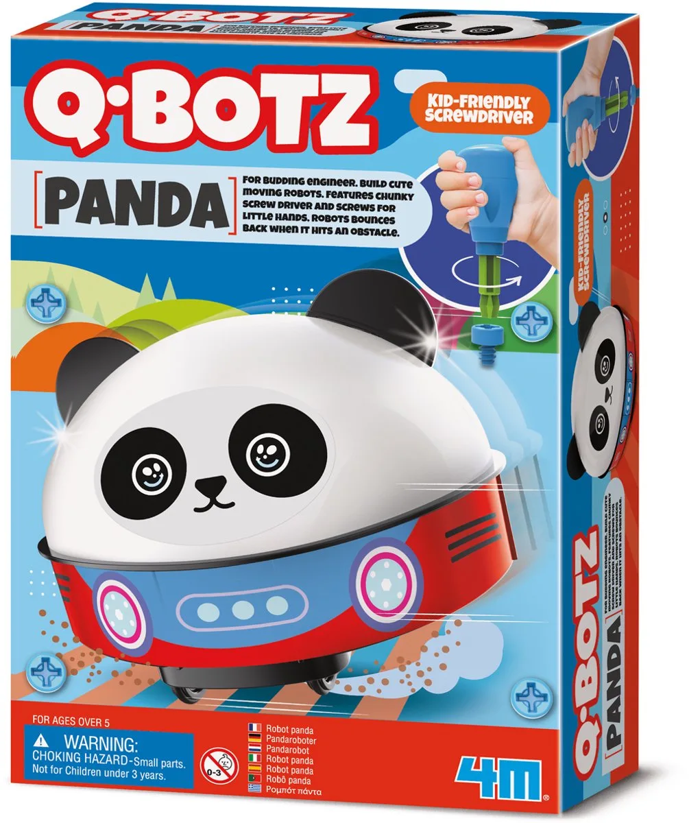 Wetenschap En Spel - Bouw Je Eigen Panda Robot - Bouwpakket - Kidzrobotix - Q.Botz - 5 Jaar by 4M in Multicolour – product photo