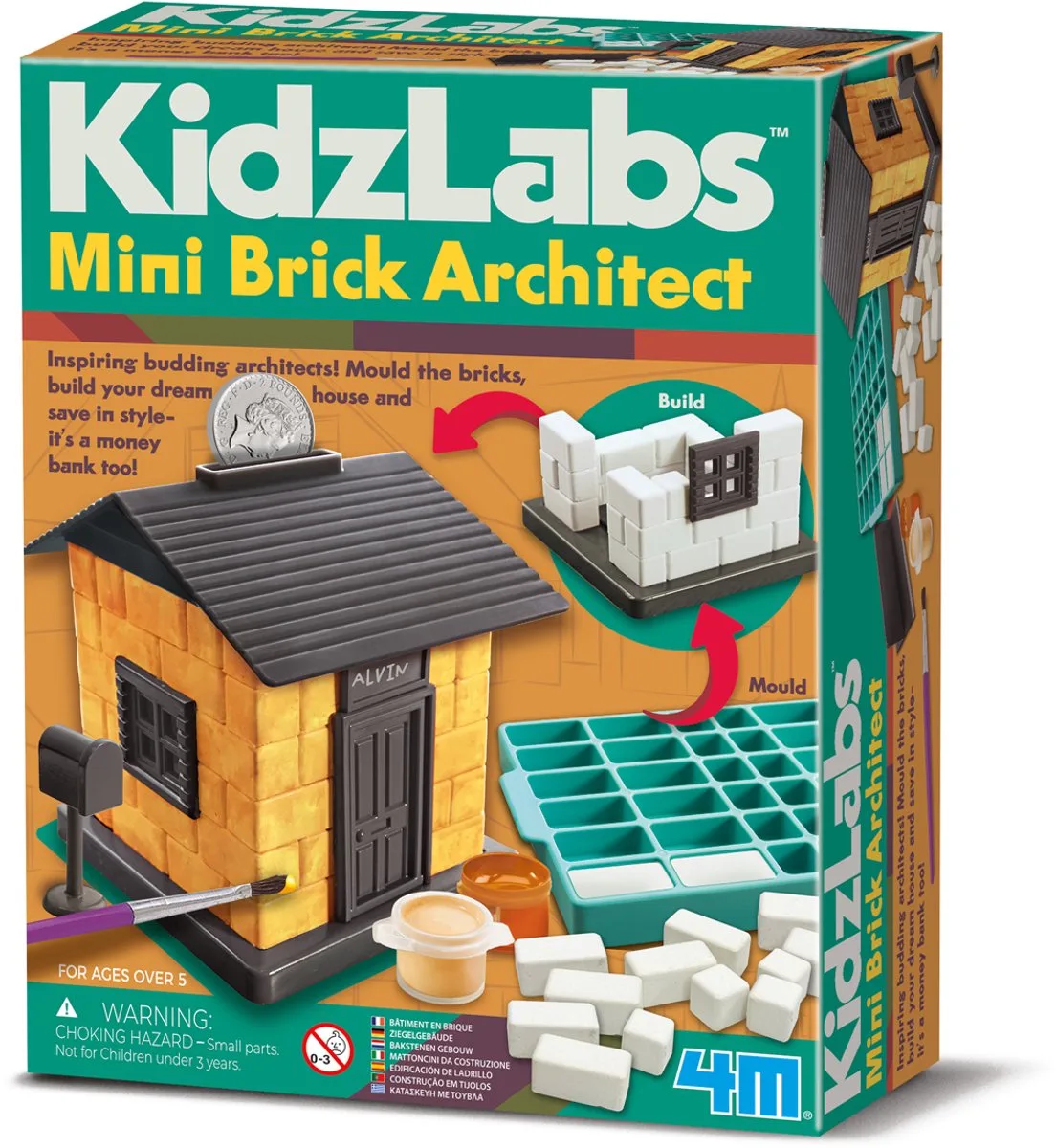 Wetenschap En Spel - Bouwen Met Mini-Steentjes - Modelbouw - Architectuur - KidzLabs - 5 Jaar van 4M in Meerkleurig – productfoto