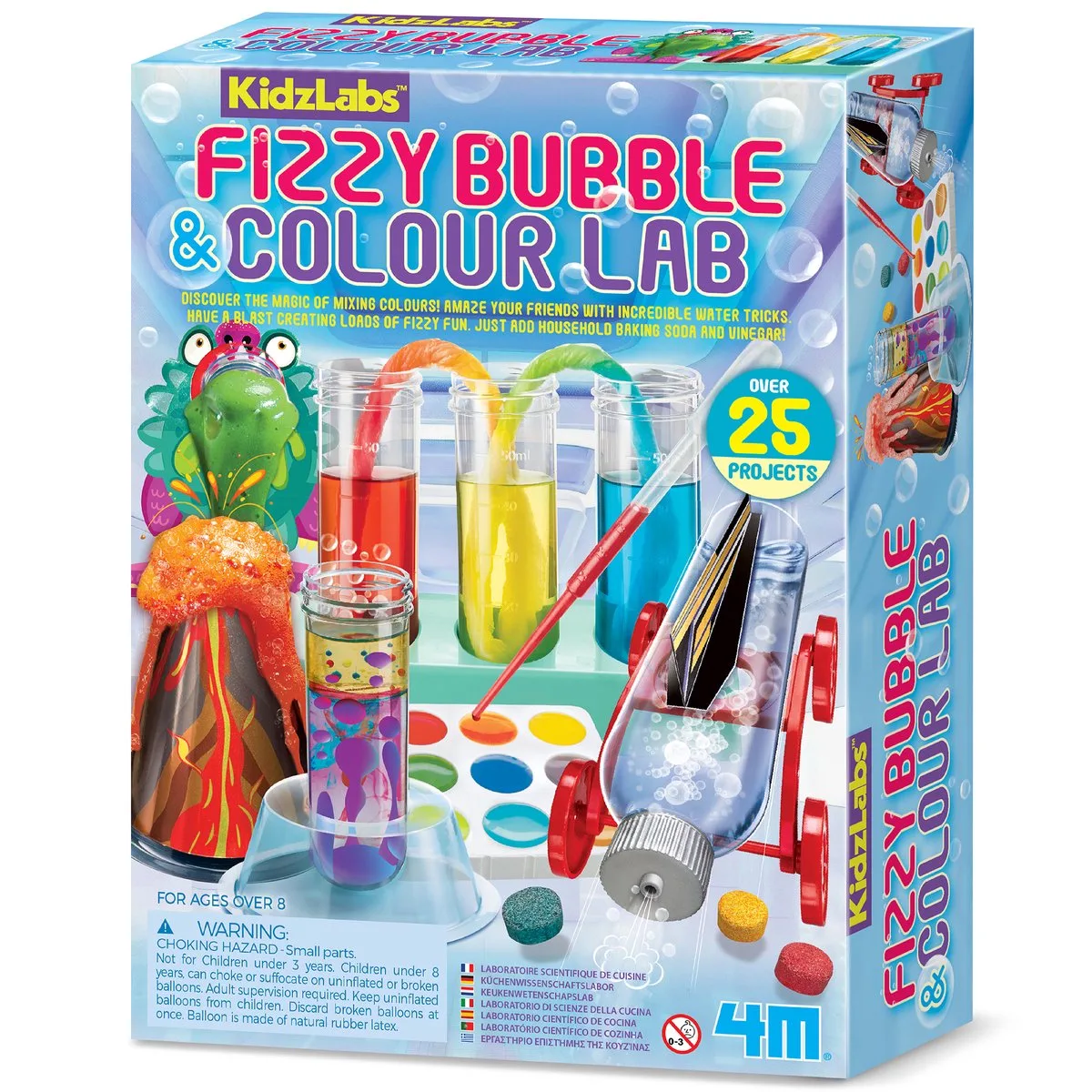 Wetenschap En Spel - Bruisend Bellen - En Kleurenlabo - Duo Pack - 25 Projecten - KidzLabs - 5 Jaar från 4M i Flerfärgad – produktbild