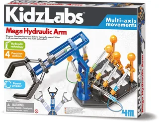 Wetenschap En Spel - Creëer Een Mega Hydraulische Arm - Bouwpakket Techniek - KidzLabs - 8 Jaar van 4M in Meerkleurig – productfoto 1 van 3