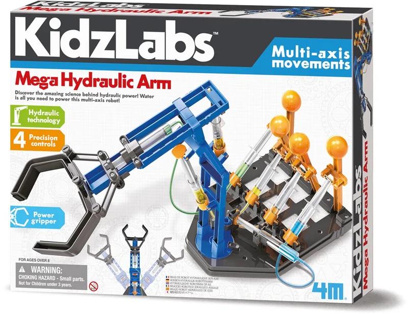 Wetenschap En Spel - Creëer Een Mega Hydraulische Arm - Bouwpakket Techniek - KidzLabs - 8 Jaar van 4M in Meerkleurig – productfoto 1 van 3