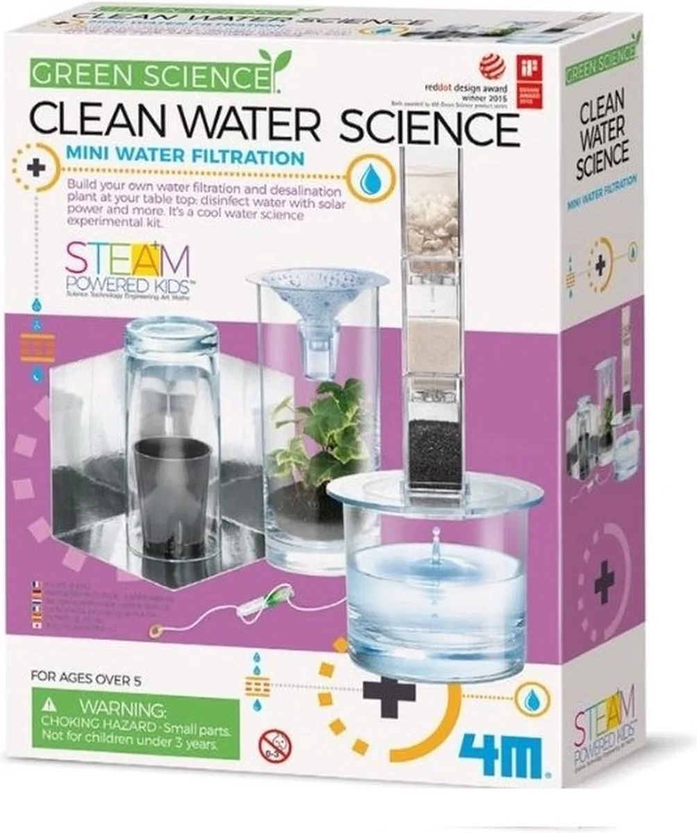 Wetenschap En Spel - Creëer Je Eigen Waterfilter - Bouwpakket - KidzLabs - Green Science - 8 Jaar de 4M en Multicolore – photo du produit