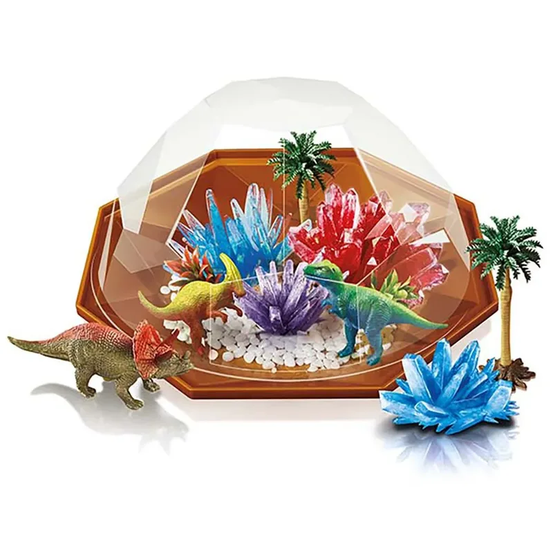 Wetenschap En Spel - Groei Kristallen - Dino Terrarium - 4 X Kristal 3 X Dinosaurus - 10 Jaar van 4M in Meerkleurig – productfoto 3 van 3