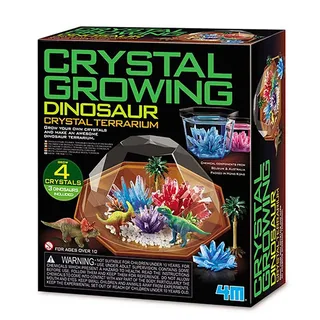 Wetenschap En Spel - Groei Kristallen - Dino Terrarium - 4 X Kristal 3 X Dinosaurus - 10 Jaar van 4M in Meerkleurig – productfoto 2 van 3