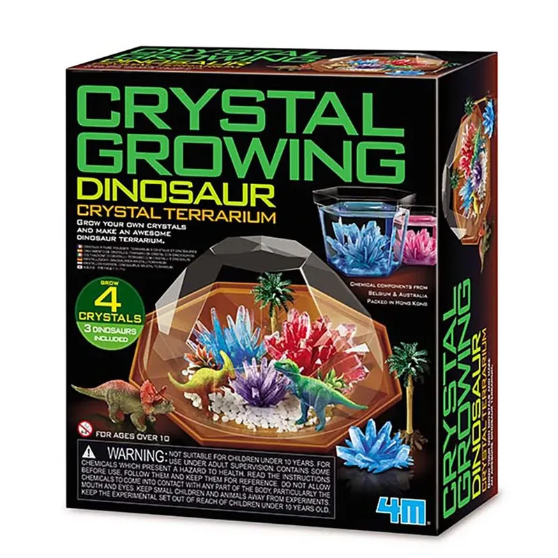 Wetenschap En Spel - Groei Kristallen - Dino Terrarium - 4 X Kristal 3 X Dinosaurus - 10 Jaar van 4M in Meerkleurig – productfoto 2 van 3