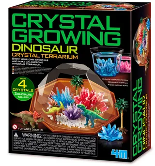 Wetenschap En Spel - Groei Kristallen - Dino Terrarium - 4 X Kristal 3 X Dinosaurus - 10 Jaar van 4M in Meerkleurig – productfoto 1 van 3