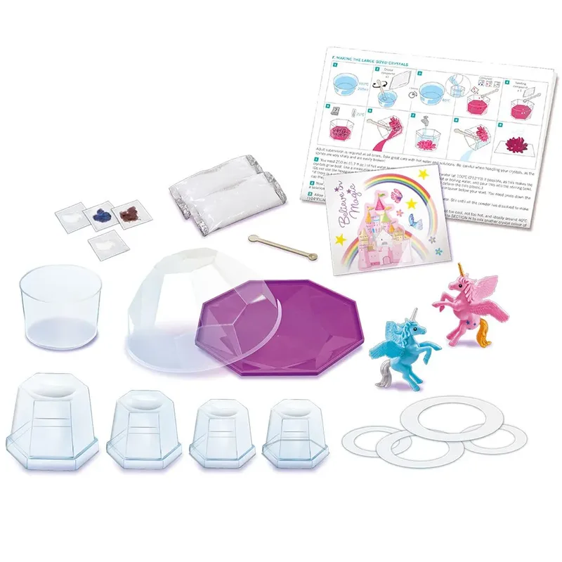 Wetenschap En Spel - Groei Kristallen - Eenhoorn Terrarium - 4 X Kristal 2 X Unicorn - 10 Jaar van 4M in Meerkleurig – productfoto 2 van 5