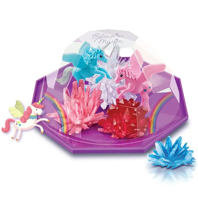Wetenschap En Spel - Groei Kristallen - Eenhoorn Terrarium - 4 X Kristal 2 X Unicorn - 10 Jaar van 4M in Meerkleurig – productfoto 3 van 5