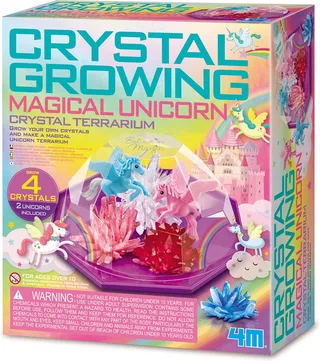 Wetenschap En Spel - Groei Kristallen - Eenhoorn Terrarium - 4 X Kristal 2 X Unicorn - 10 Jaar van 4M in Meerkleurig – productfoto 1 van 5
