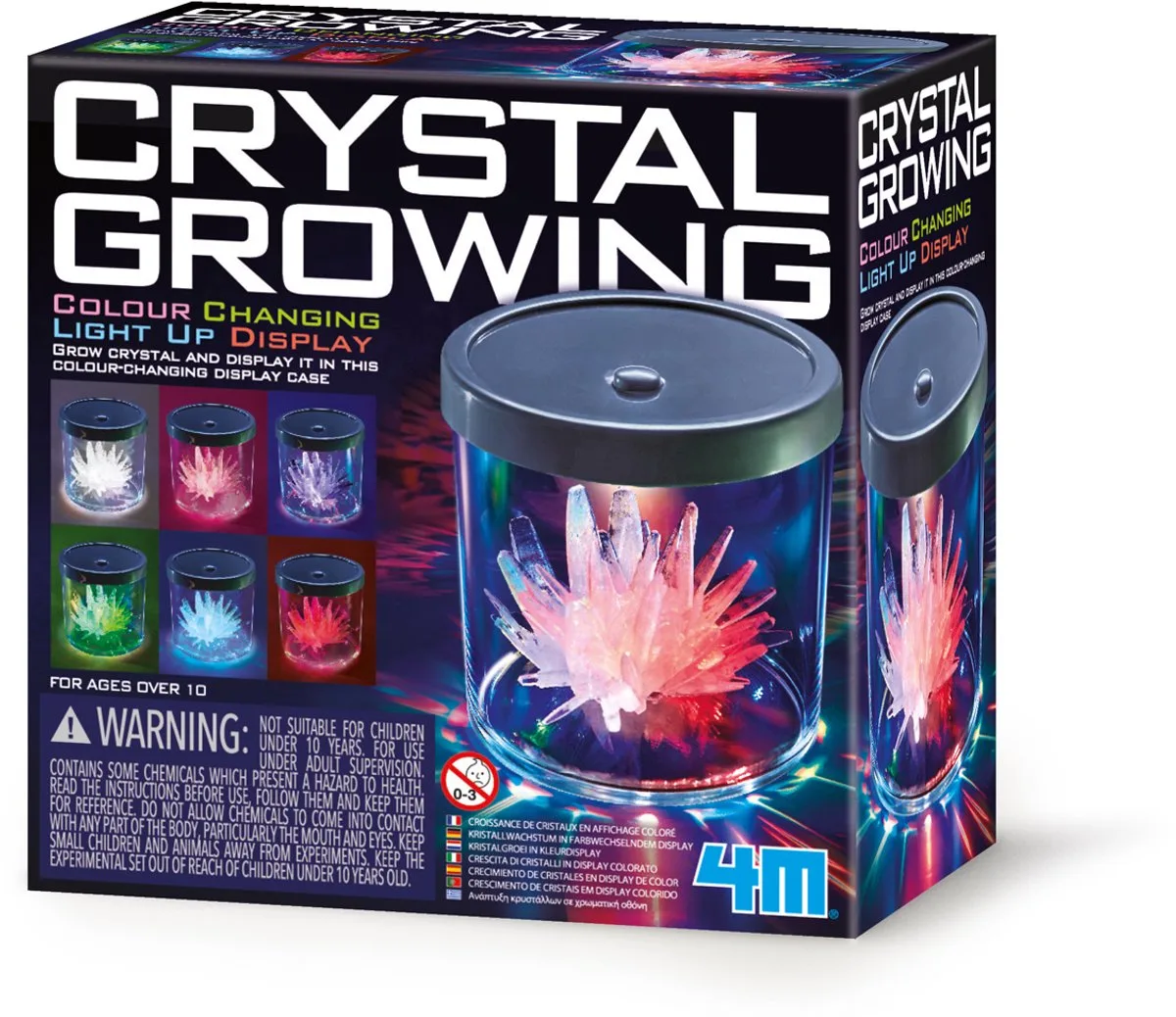 Wetenschap En Spel - Groei Kristallen - Led Display - 6 Kleuren - Decoratie - 10 Jaar van 4M in Meerkleurig – productfoto