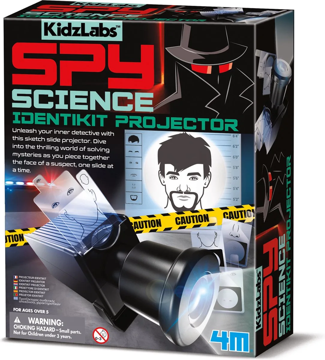 Wetenschap En Spel - Identikit Projector - Detective - KidzLabs - Spy Science - 8 Jaar by 4M in Multicolour – product photo