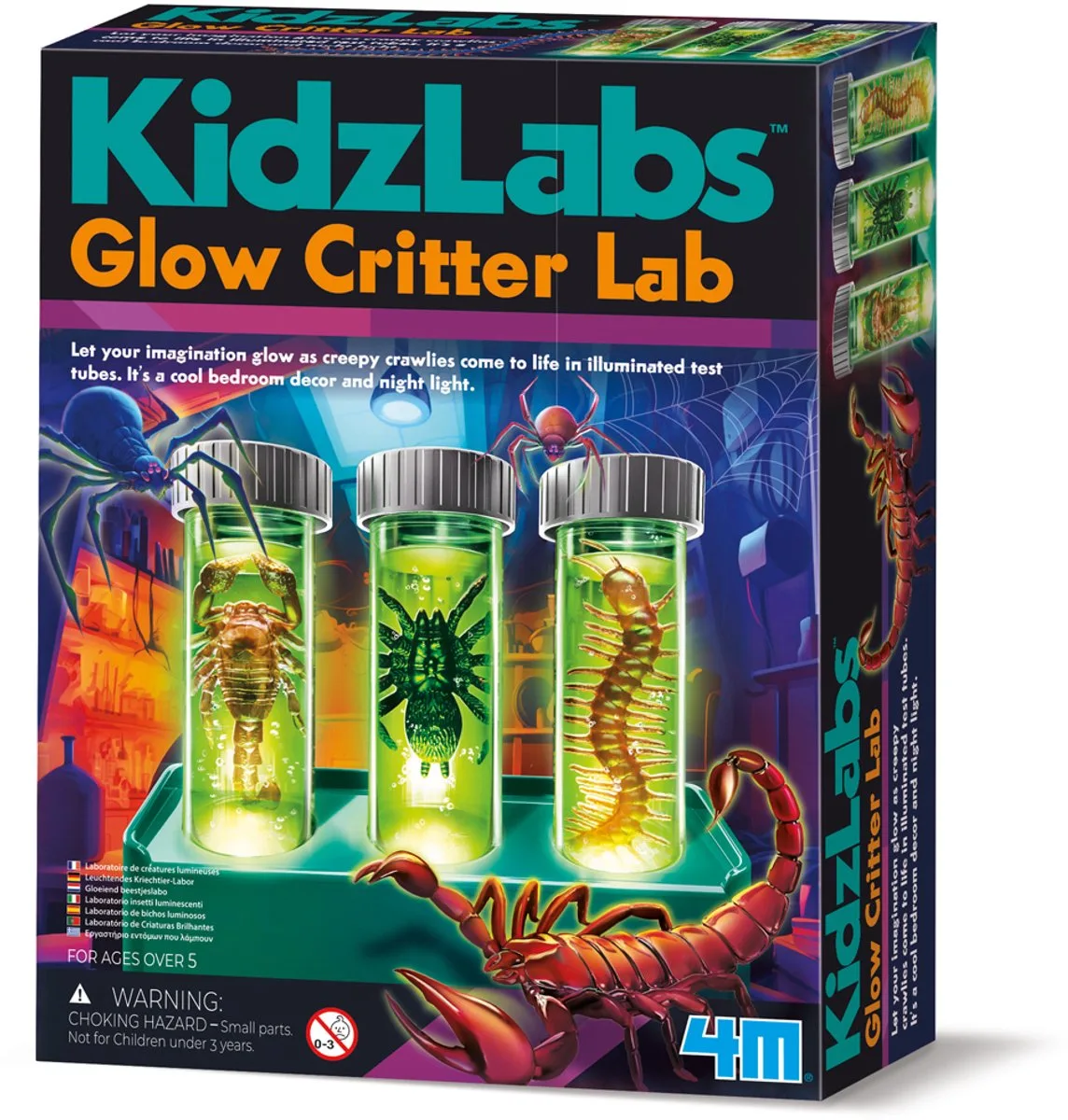 Wetenschap En Spel - Labo Met Lichtgevende Beestjes - Decoratie Voor Kinderen - KidzLabs - 5 Jaar van 4M in Meerkleurig – productfoto