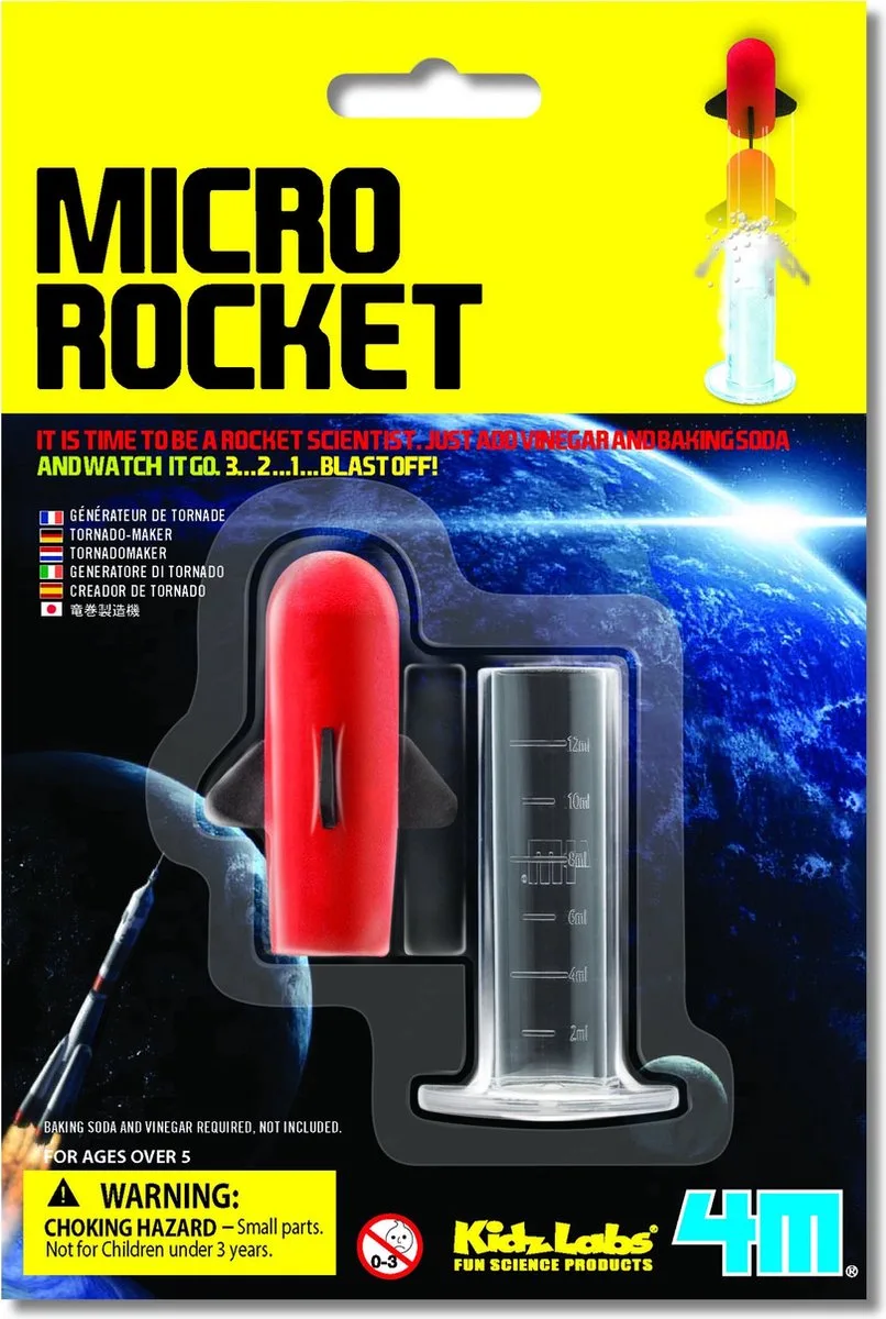 Wetenschap En Spel - Lanceer Je Eigen Micro Raket - Mini Versie - KidzLabs - 5 Jaar van 4M in Meerkleurig – productfoto