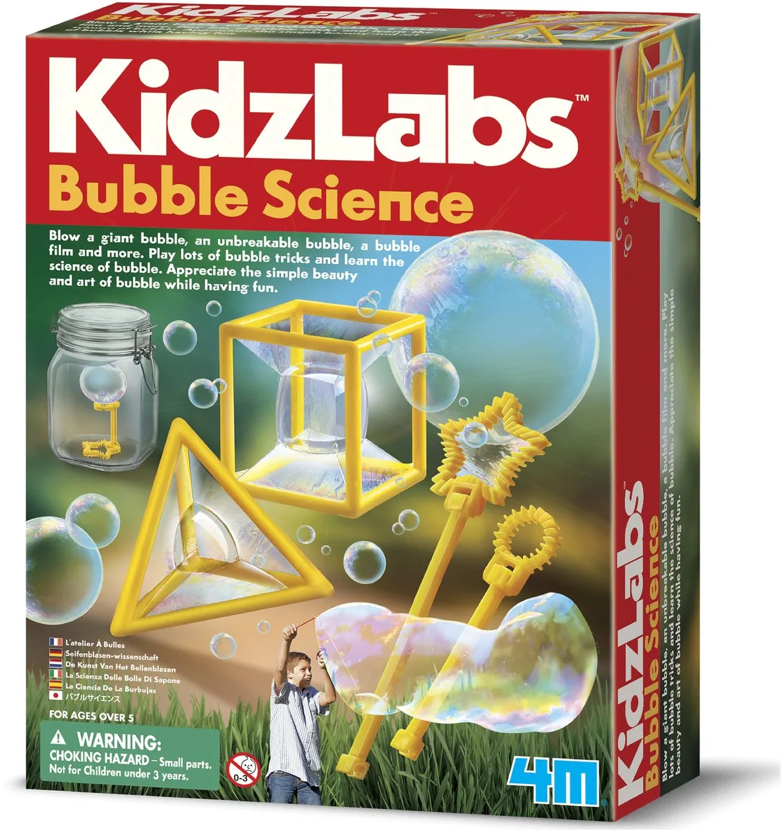 Wetenschap En Spel - Leer Alles Over Zeepbellen Maken - Hobbypakket - KidzLabs - 5 Jaar de 4M en Multicolore – photo du produit