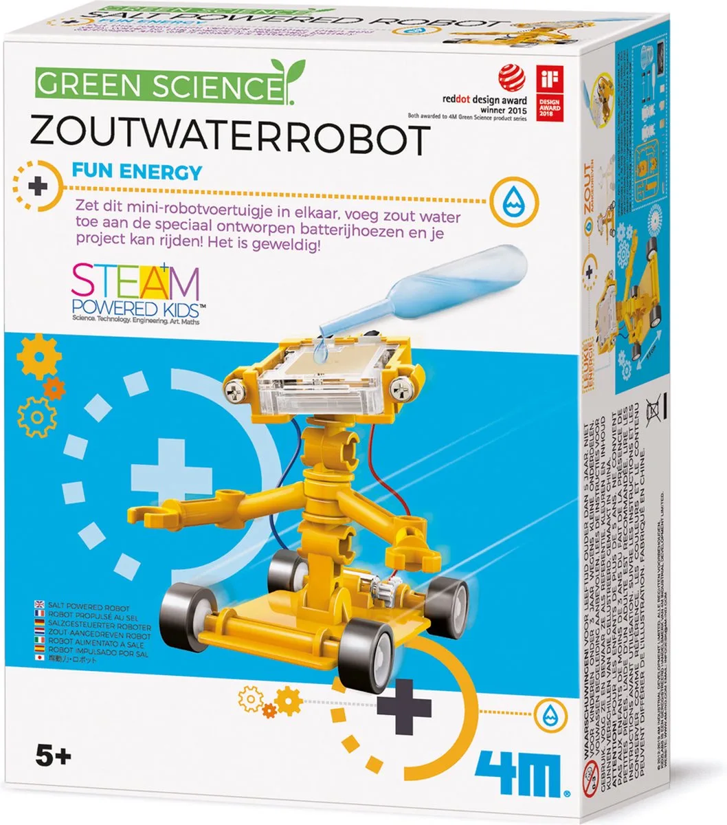 Wetenschap En Spel - Maak Je Eigen Zoutwater Robot - Bouwpakket - KidzLabs - Green Science - 5 Jaar by 4M in Multicolour – product photo
