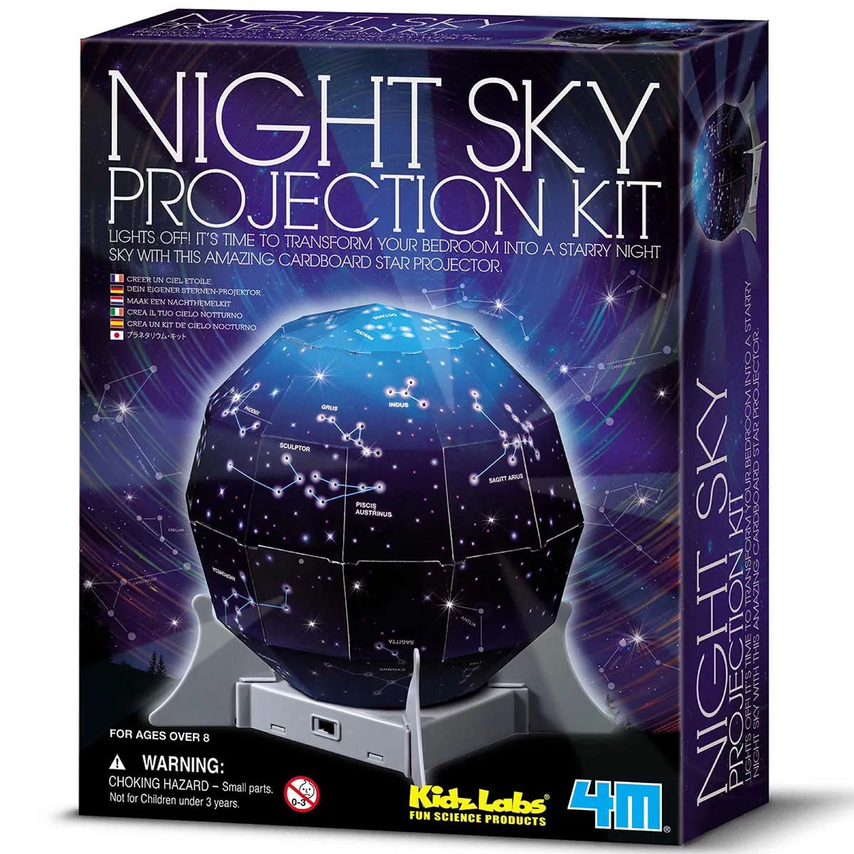 Wetenschap En Spel - Maak Je Sterrenhemel - Projector - Bouwpakket Zonnestelsel - KidzLabs - 8 Jaar van 4M in Meerkleurig – productfoto