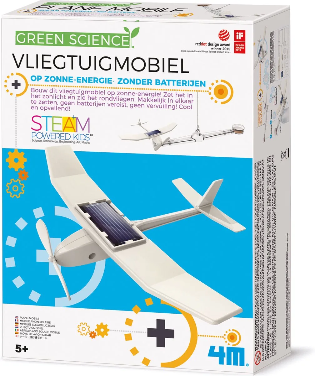Wetenschap En Spel - Vliegtuig Op Zonne-Energie - Bouwpakket - KidzLabs - Green Science - 5 Jaar by 4M in Multicolour – product photo